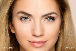 blond girl eyelashes careprost